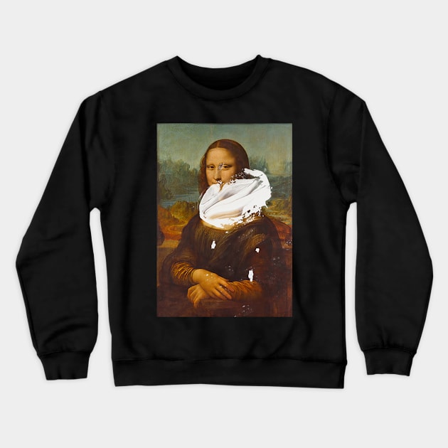 Mona Lisa with custard pie Crewneck Sweatshirt by Lukasking Tees